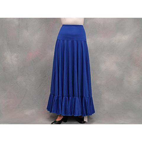 フラメンコスカート フラメンコファルダ フラメンコ衣装 練習用 青