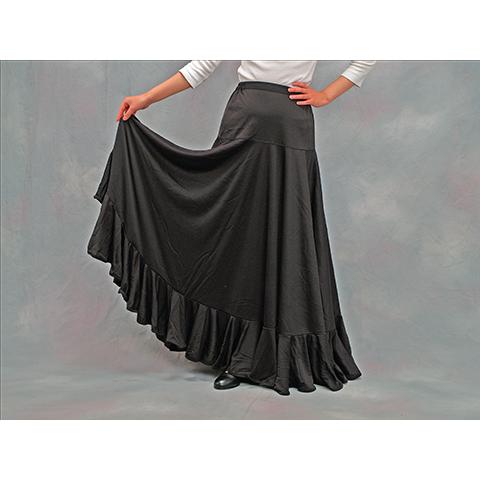 フラメンコスカート フラメンコファルダ フラメンコ衣装 練習用 黒無地