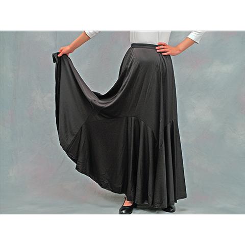 フラメンコスカート フラメンコファルダ フラメンコ衣装 練習用 黒無地