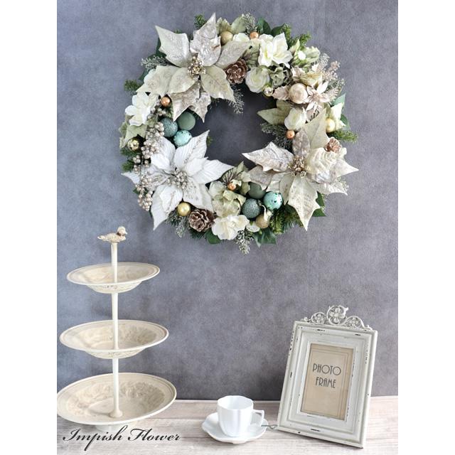 クリスマスリース 造花 ポインセチア 50cm 豪華 クリスマス リース