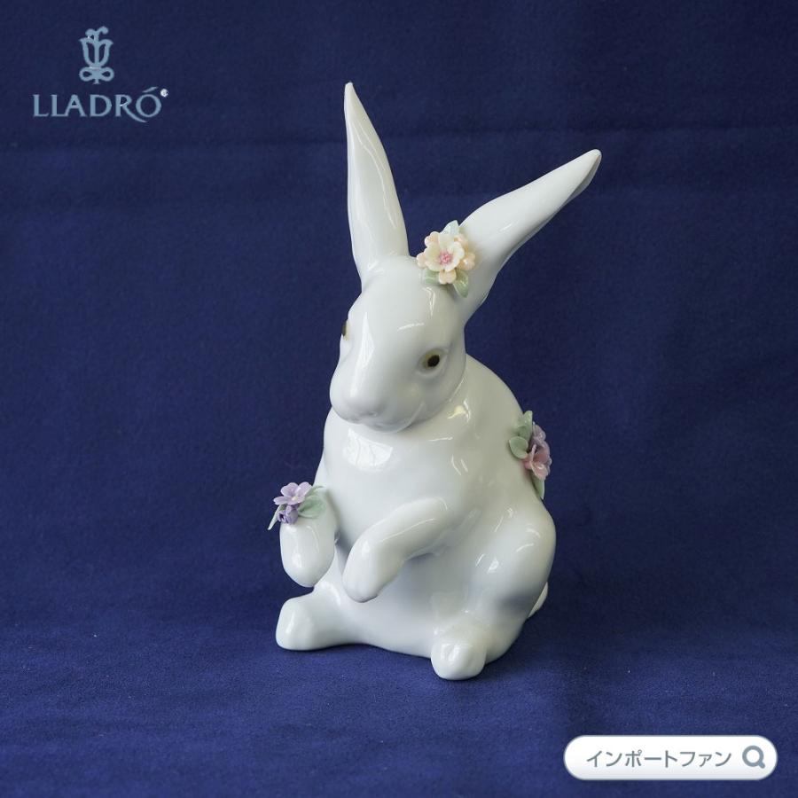 LLADRO（リヤドロ） 花飾りの白うさぎ 4 01006100 LLADRO : インポート