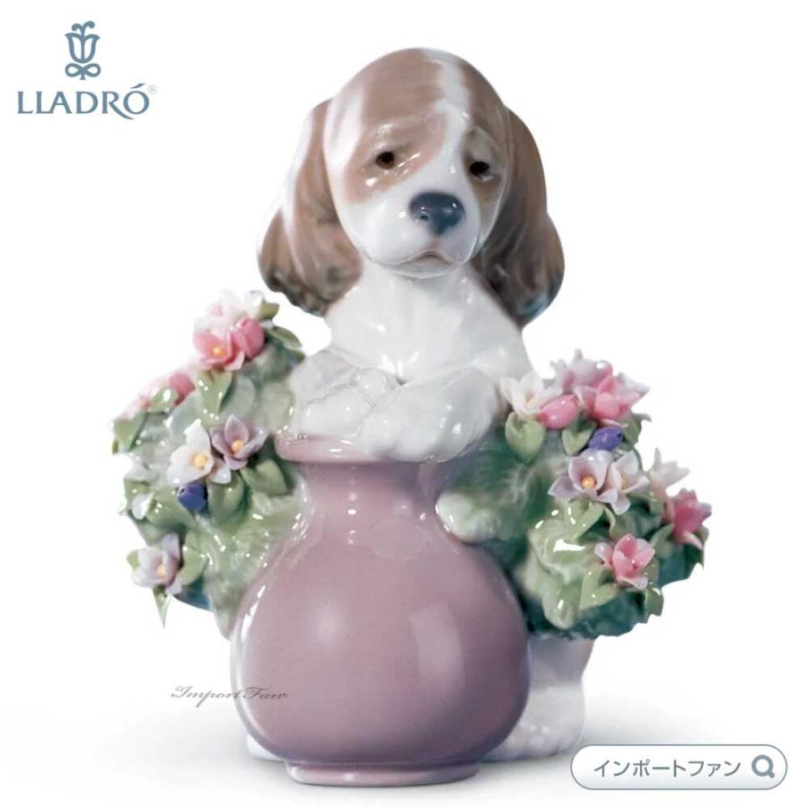 LLADRO（リヤドロ） お花が大好き 犬 スパニエル 置物 01006574 LLADRO