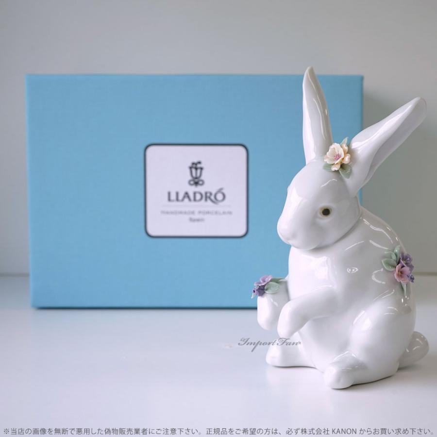 LLADRO（リヤドロ） 花飾りの白うさぎ 4 01006100 LLADRO : インポート