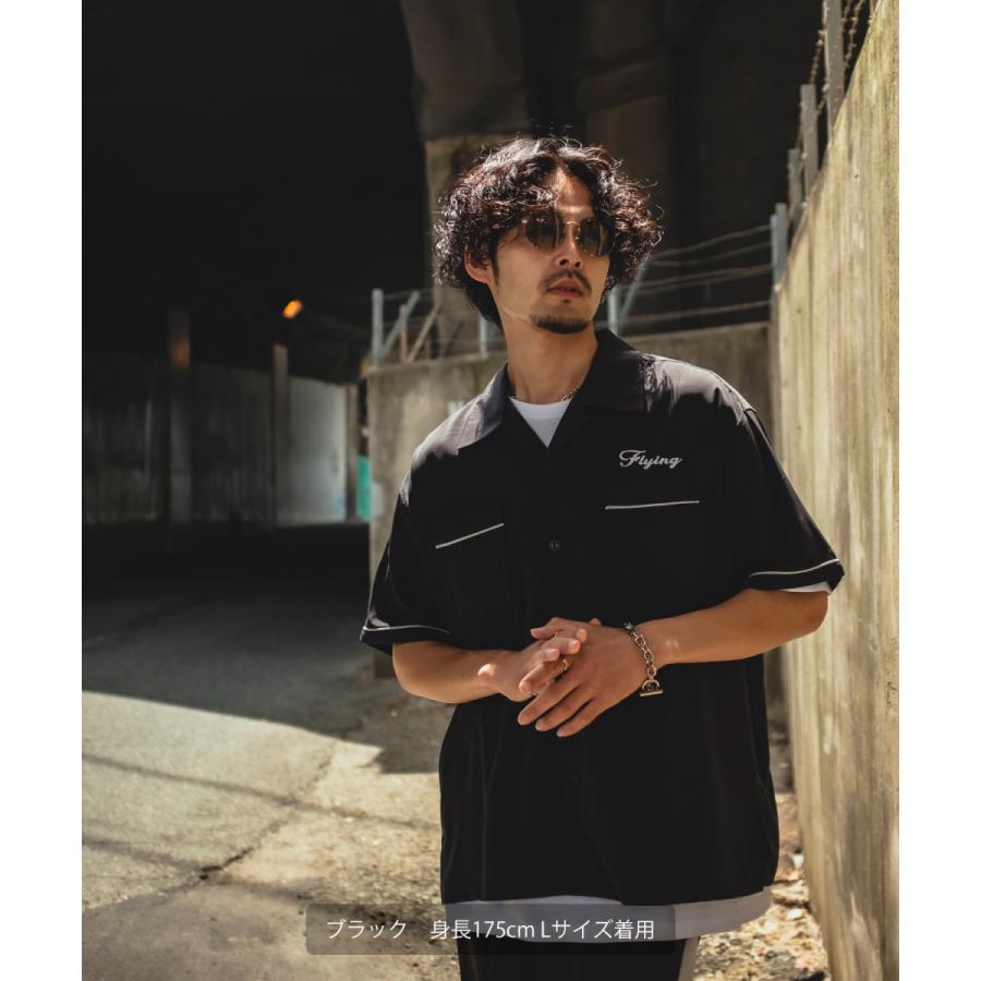 improves（インプローブス） バック刺しゅう 半袖 オープンカラー