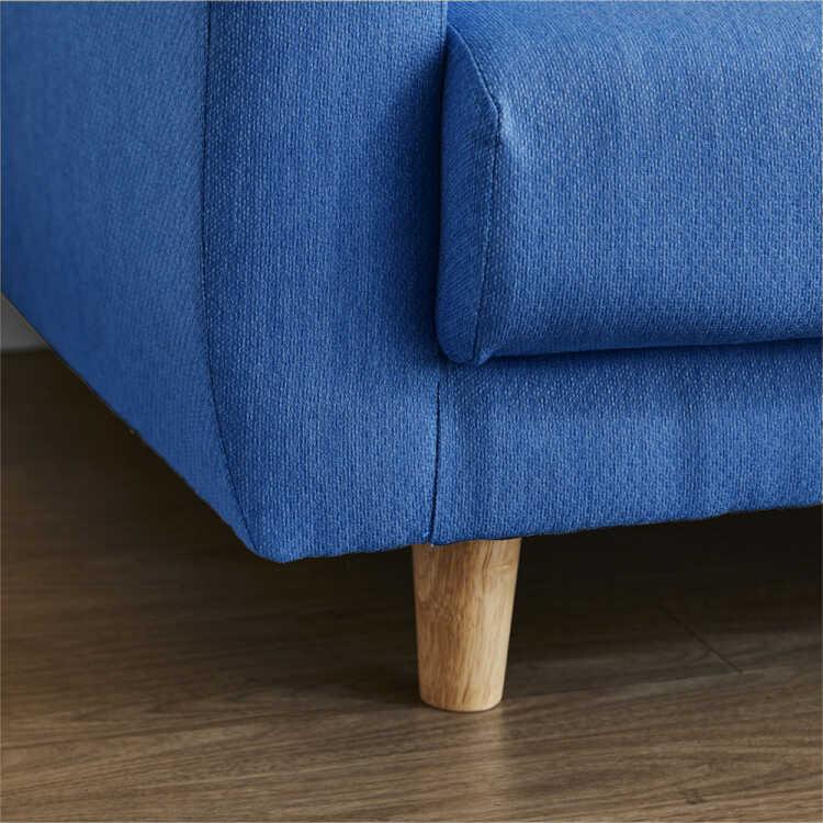 ソファ ソファーベッド 二人掛け お洒落 ブルー 布 2人 幅120cm 完成品