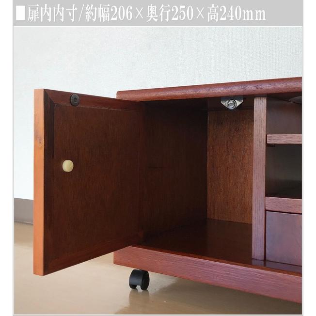 ポットワゴン キャスター付き お座敷ワゴン 和風 リビングワゴン 木製