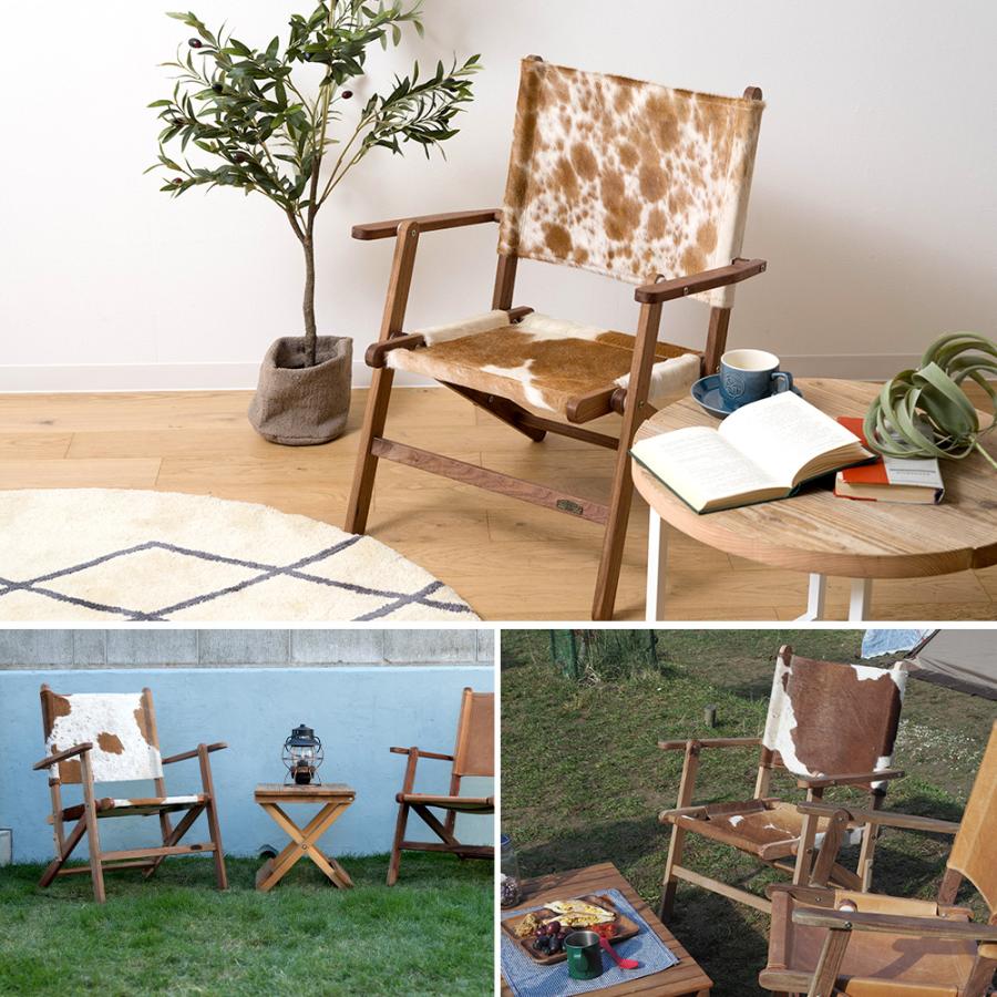 折りたたみ椅子 アウトドアチェア 木製 レザー 本革 キャンプ 椅子