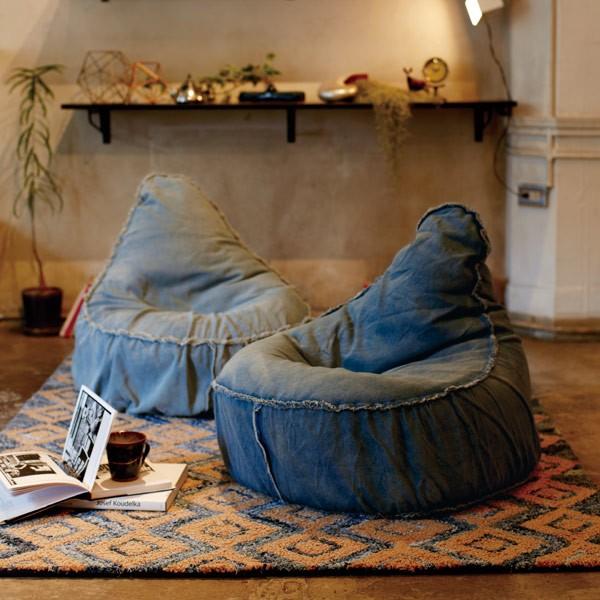 ビーズクッション クッション デニム チェアービーズクッション