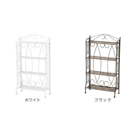 オープンラック 4段 フェミニン 姫系 アイアンフレーム 幅60cm