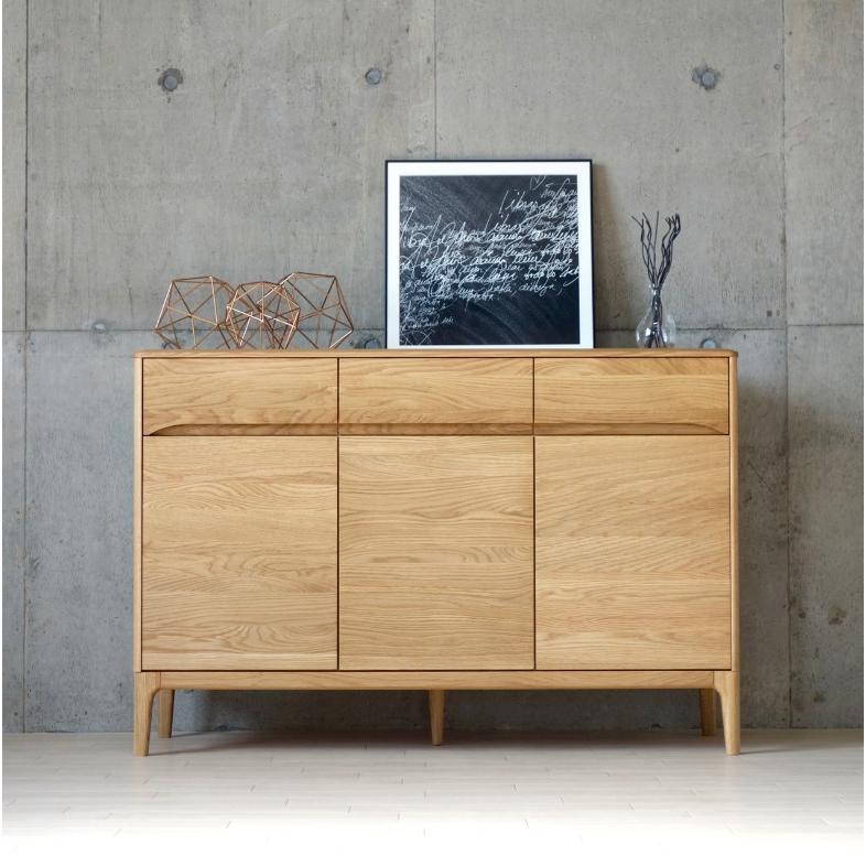 サイドボード 北欧 120 無垢材 オーク リビングボード キャビネット