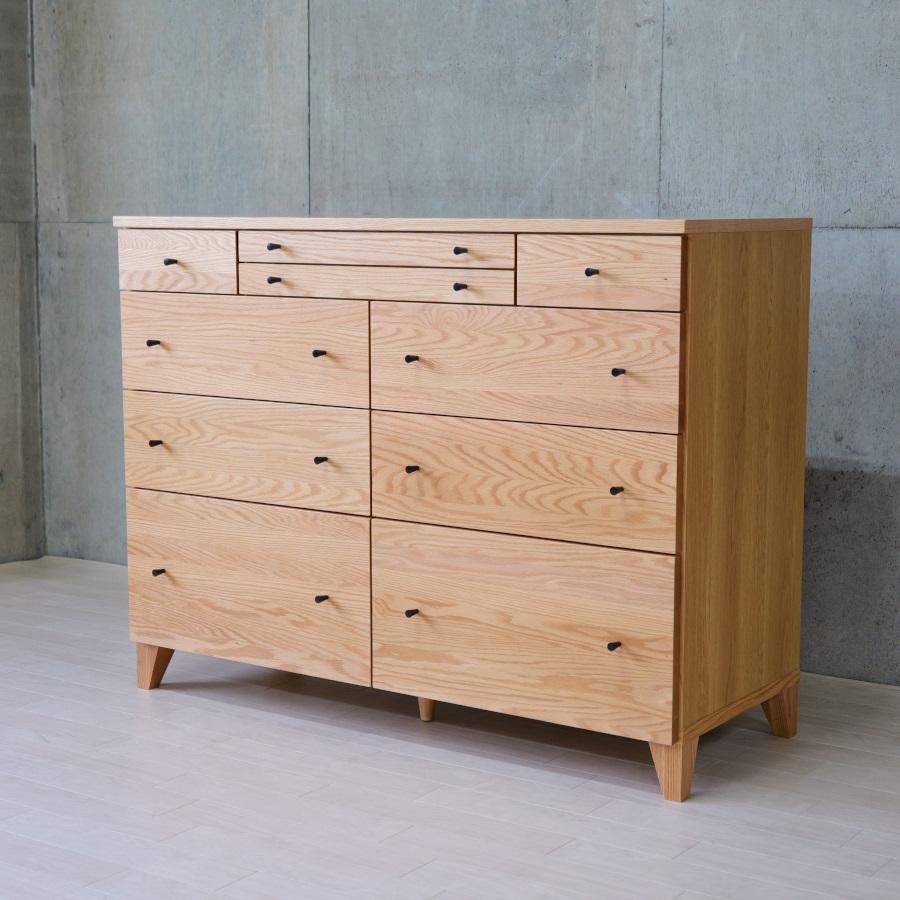 120 ドロワー チェスト 北欧 おしゃれ オーク 楢 ナラ 天然木