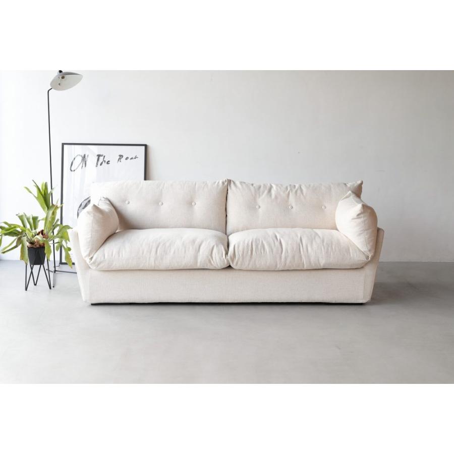 ソファ 3人掛け おしゃれ 北欧 シンプル ふかふか フェザー ホワイト