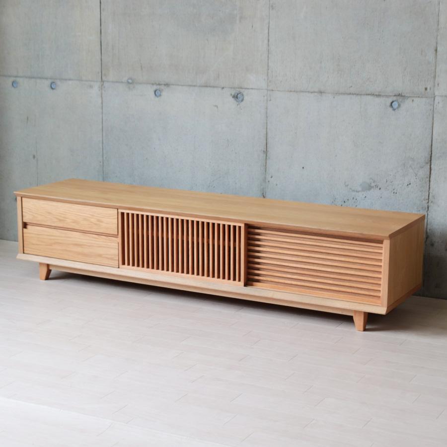 テレビボード テレビ台 160cm 引き出し 格子 完成品 オーク ナチュラル