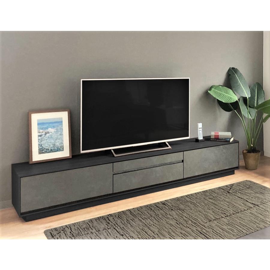 Life with Design 210 テレビ台 【本体ブラック＋前板グレー】 ダーク