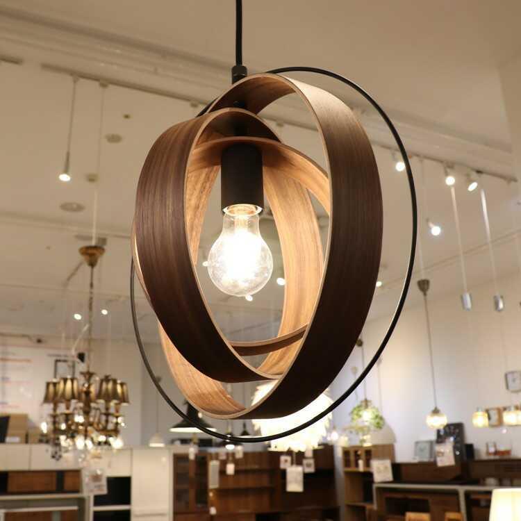 ペンダントライト 北欧 ミッドセンチュリー 1灯 木製リング