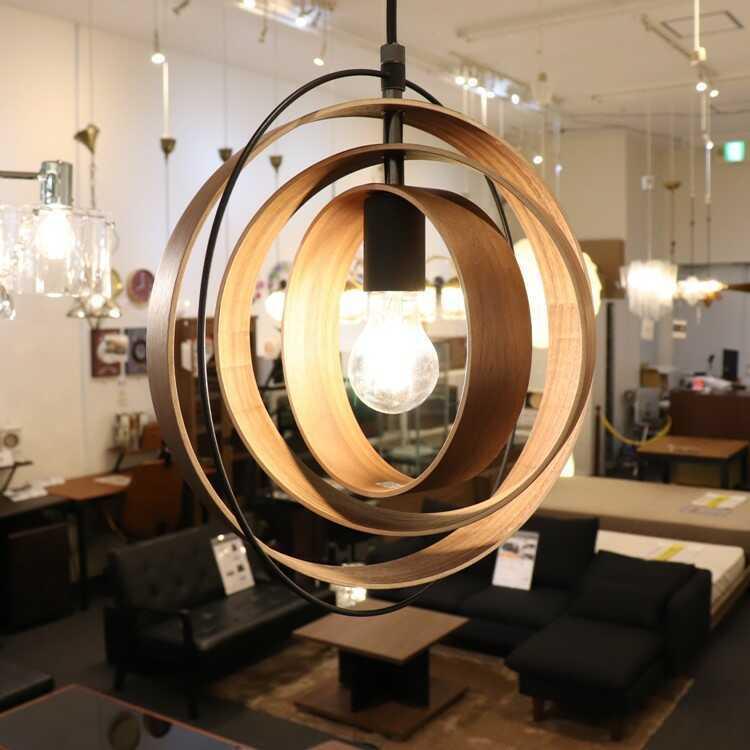 ペンダントライト 北欧 ミッドセンチュリー 1灯 木製リング