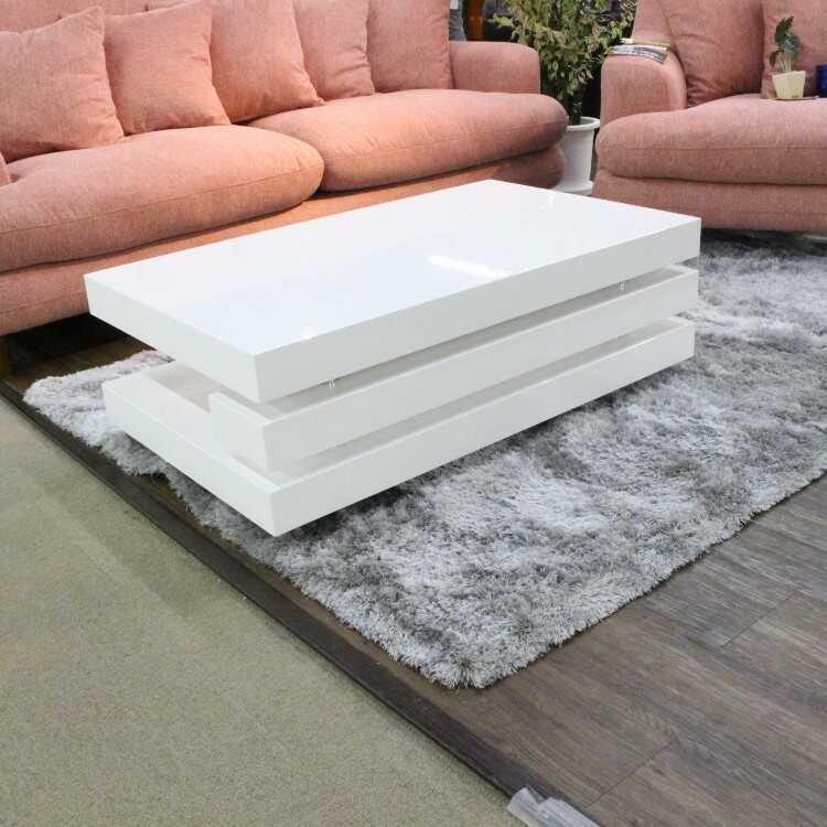 センターテーブル おしゃれ 白 幅100cm 鏡面 光沢 ホワイト モダン