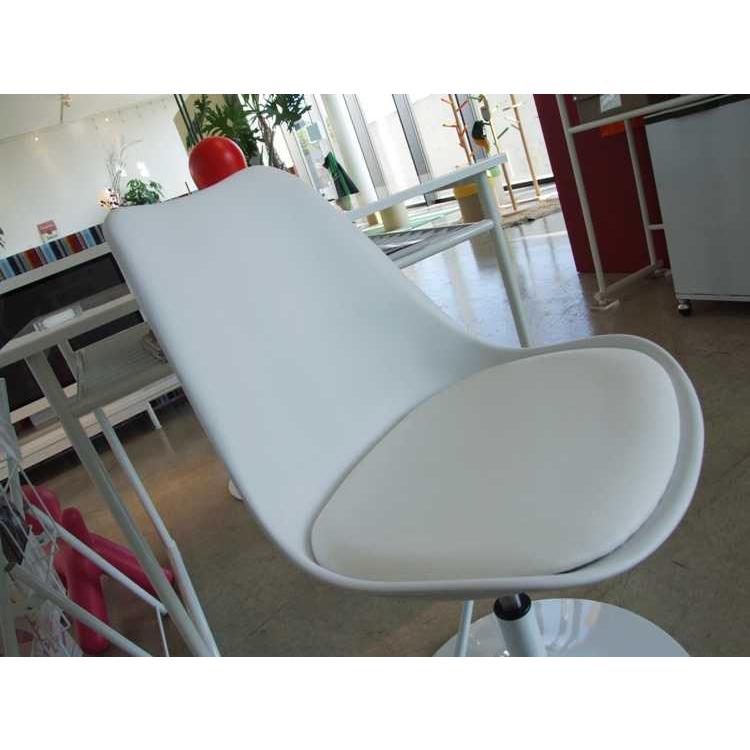 ダイニングチェア 昇降 高さ調節 白 ホワイト 360度回転 ガス圧昇降式