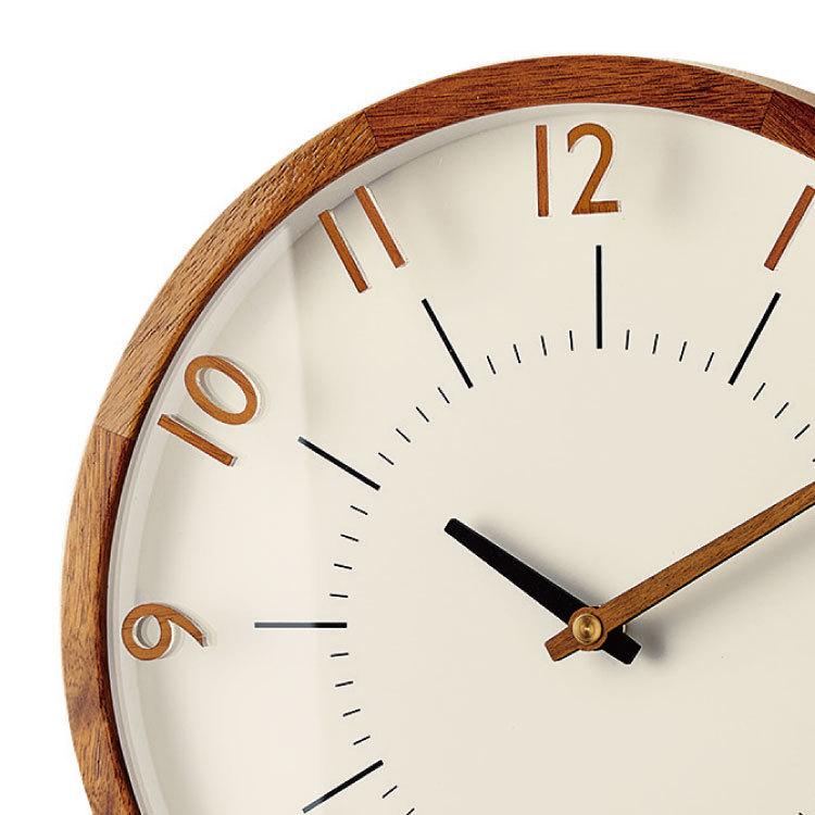 壁掛け時計 電波 北欧 ナチュラル 木製 おしゃれ シンプル ブラウン