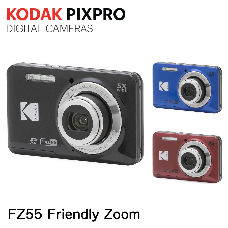 KODAK PIXPRO FZ55 16MP デジタルカメラ 光学5倍ズーム 広角 28mm 2.7