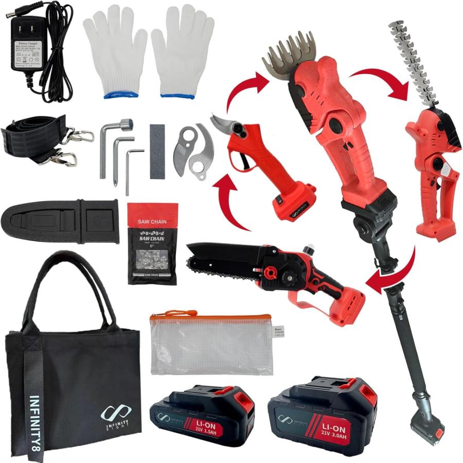 高枝チェーンソー 草刈り機 高枝ハサミ マキタ バッテリー 互換 電動