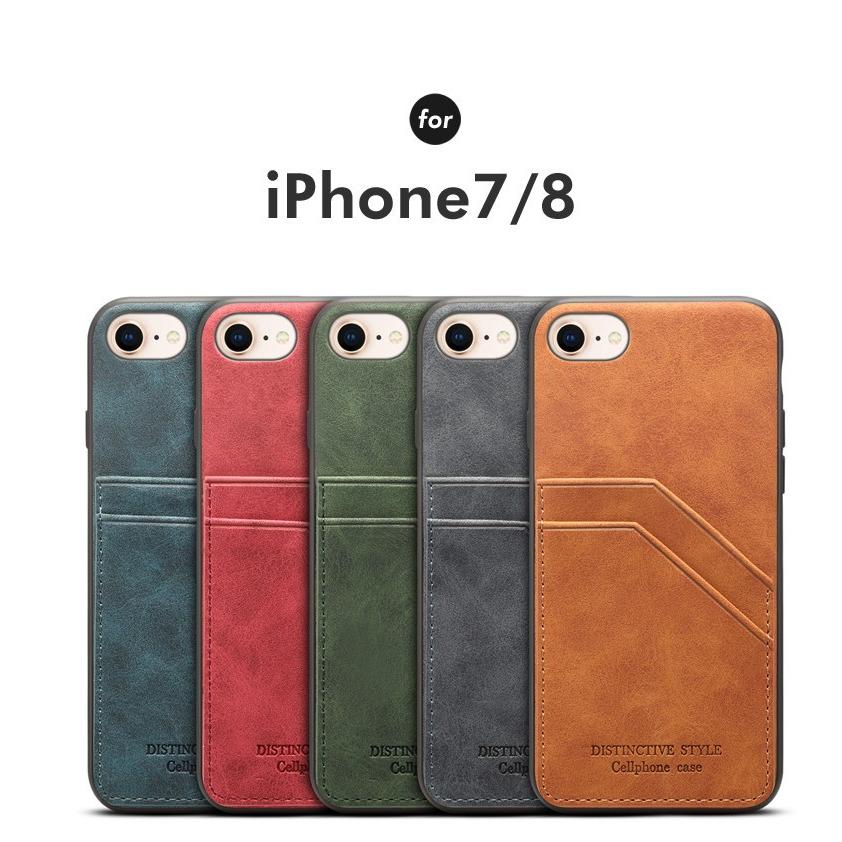 iPhone8ケース 耐衝撃iPhone8 Plus ケース 背面 カード収納 レザー
