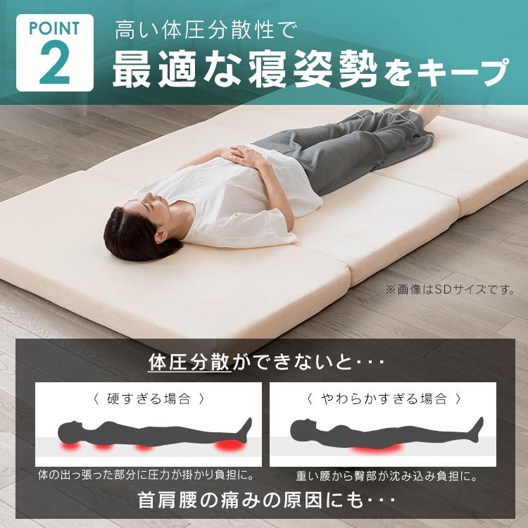マットレス シングル 折りたたみ 高反発 3つ折り 10cm 高反発