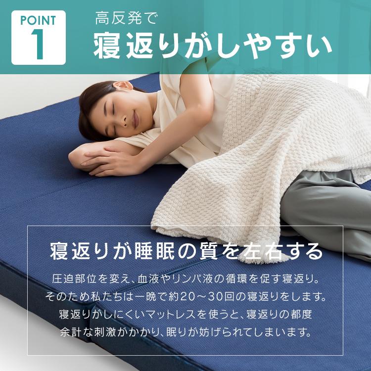 マットレス セミダブル 3つ折り 高反発 折りたたみ 折りたたみ