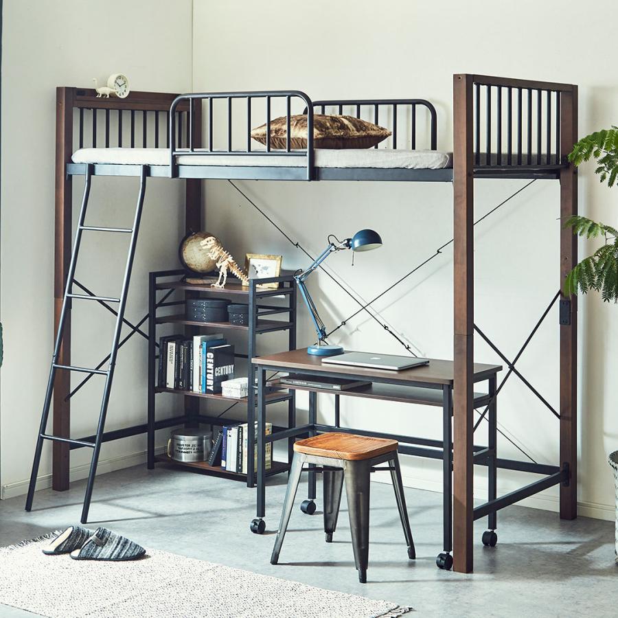 ネルコンシェルジュ ロフトベッド ハイタイプ シングル アイアンベッド