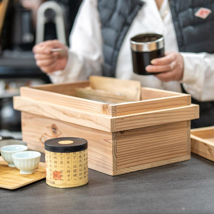 国産杉材のふた付き収納箱 大 りんご箱 茶箱 収納ボックス BOX