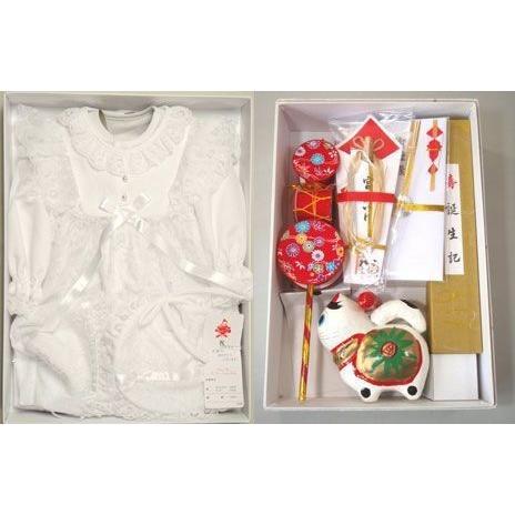 お宮参り 初着京加賀友禅 赤色 古典柄 一つ身 仕立て上がり下着付