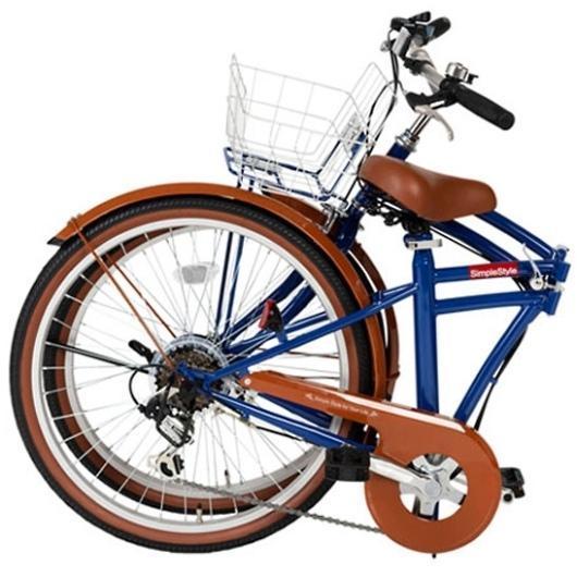24型折畳自転車 シンプルスタイル 6段変速 (SS-PL246BS) カジュアルな