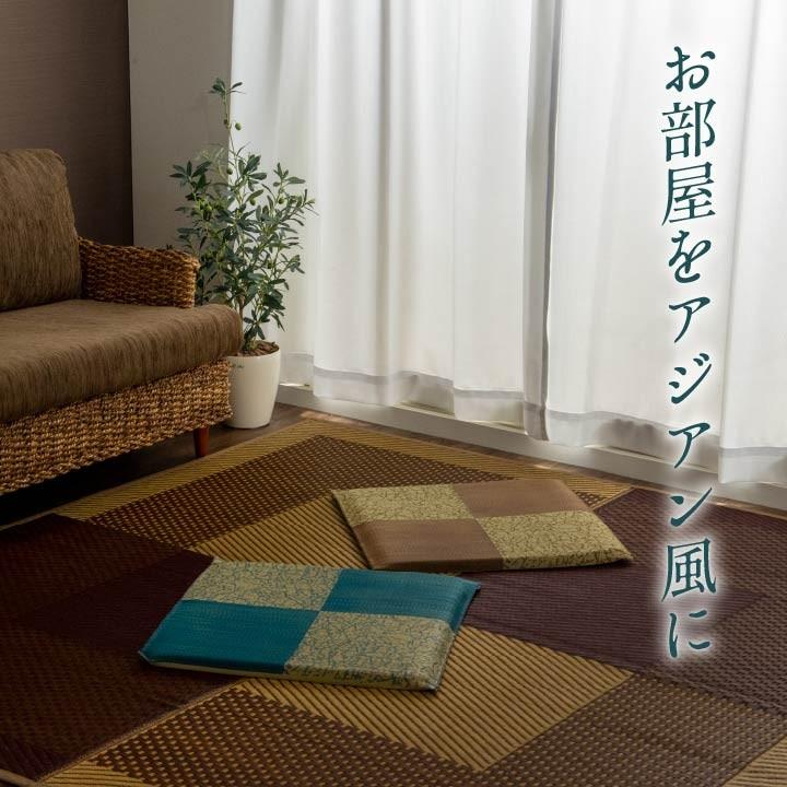 イケヒコ い草座布団 5枚組 国産 片面捺染 五右衛門 55×55cm 5枚セット