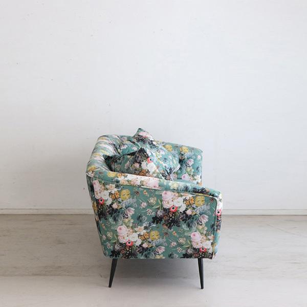 2Pソファ 花柄 ボタニカル柄 2人掛けソファ かわいい エレガント