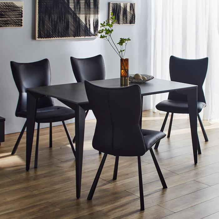 ダイニングチェア 2脚セット ブラック 黒 グレー おしゃれ オシャレ