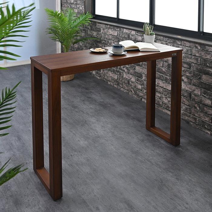 カウンターテーブル 単品 幅115cm 木製 おしゃれ チーク 無垢材 デスク