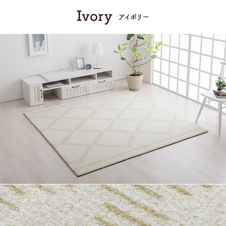 イケヒコ ラグ カーペット 2畳 ミエル 185×185cm 洗える 手洗い 撥水