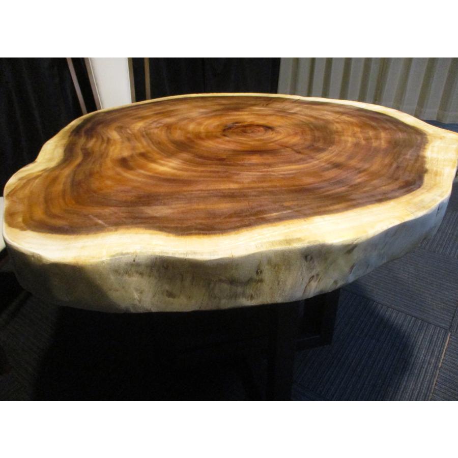 878 □ モンキーポッド 丸テーブル 輪切り 豪華 高級 一枚板 テーブル