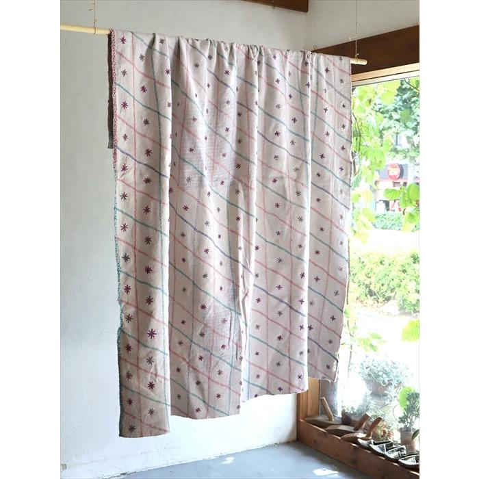 インド カンタ刺繍 パッチワーク/ラリーキルト 古布 ヴィンテージ