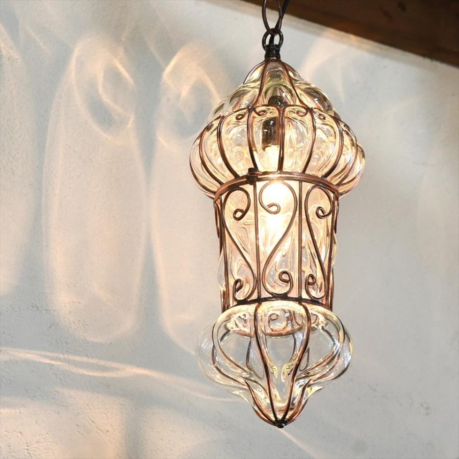 トルコランプ/ガラスペンダントランプ アイアンワークランプ 直径15cm