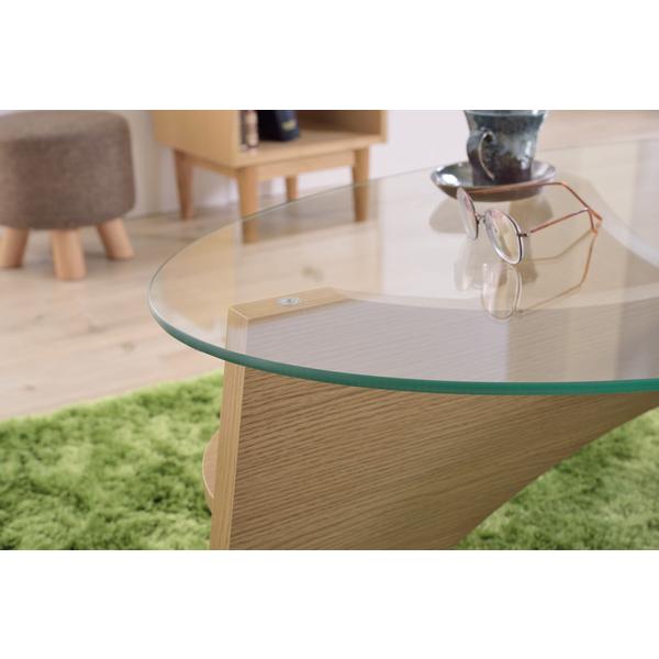 東谷 オーバルテーブル LE-454 ガラステーブル リビングテーブル 楕円