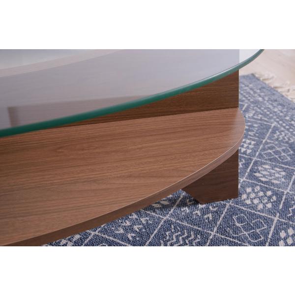 東谷 オーバルテーブル LE-454 ガラステーブル リビングテーブル 楕円