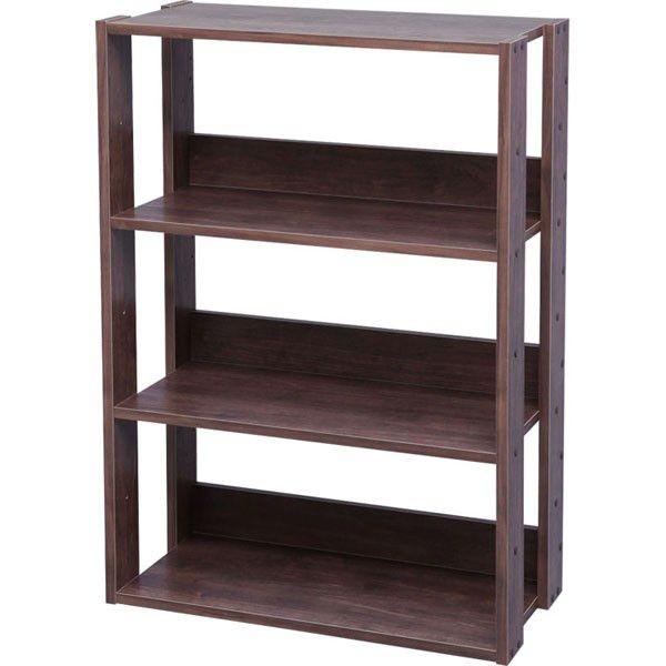 IRIS OHYAMA（アイリスオーヤマ） ラック 4段 木製 シェルフ オープン