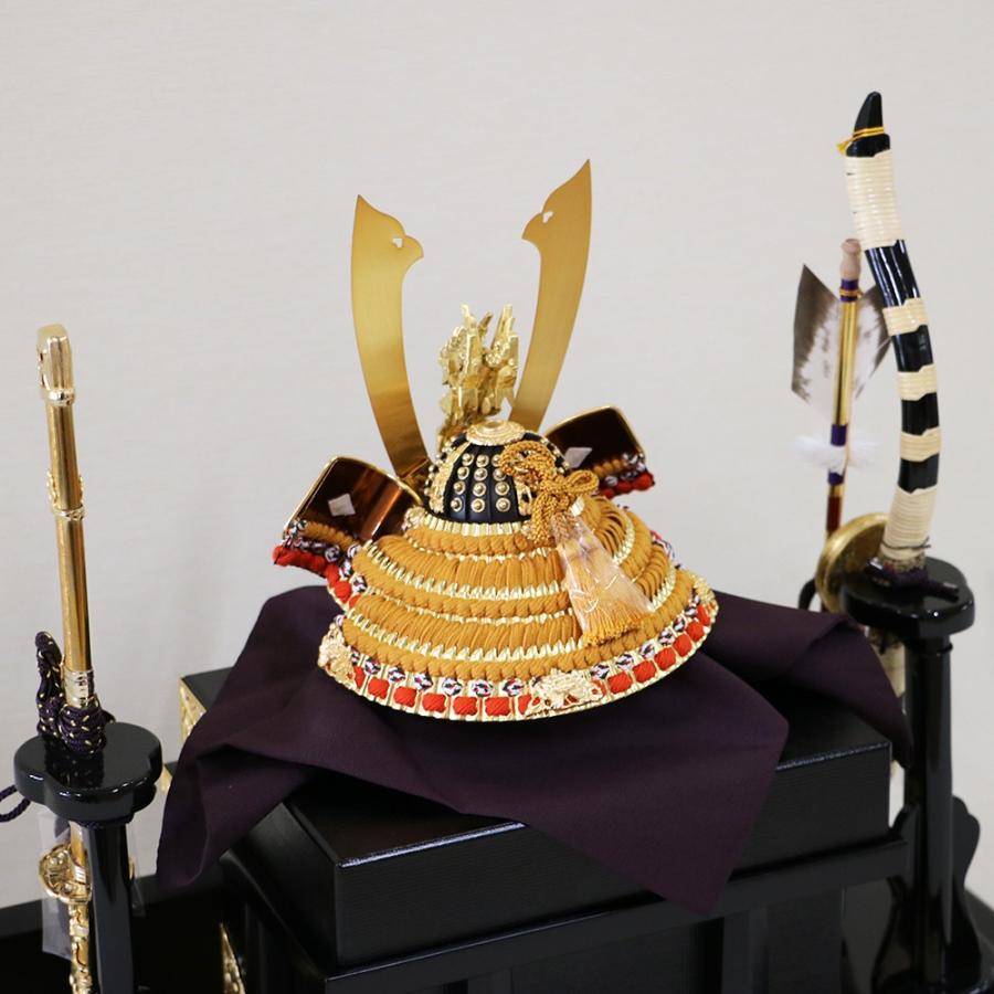 久月】五月人形 京甲冑 平安武久 作 本金箔押 正絹緋縅8号兜平飾り