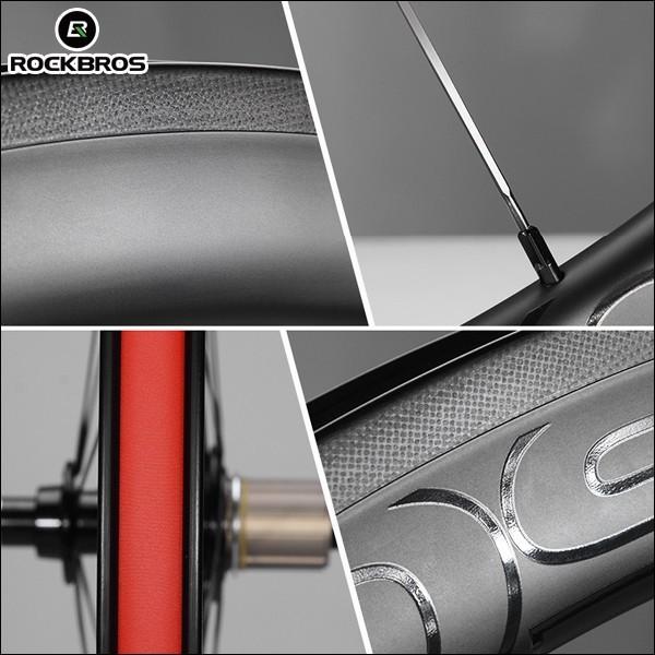ROCKBROS ロードバイク カーボンホイール クリンチャー 前後セット