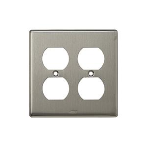 神保電器 807S-2 ステンレスプレート 複式コンセント用プレート 2連用