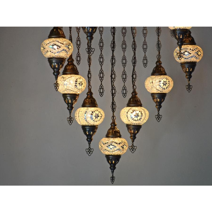 トルコランプ モザイクランプ モザイクガラスランプシャンデリア 12灯