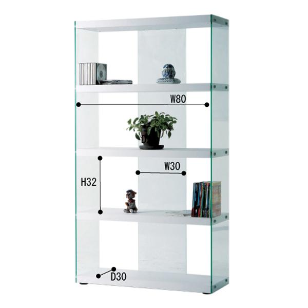 東谷 グラスシェルフ HAB-624 4段 ラック 棚 ガラスシェルフ 強化