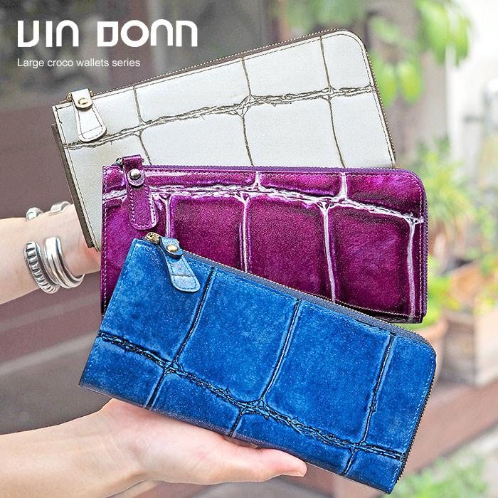VIADOAN（ヴィアドアン） 長財布 ラージクロコ L字ファスナー