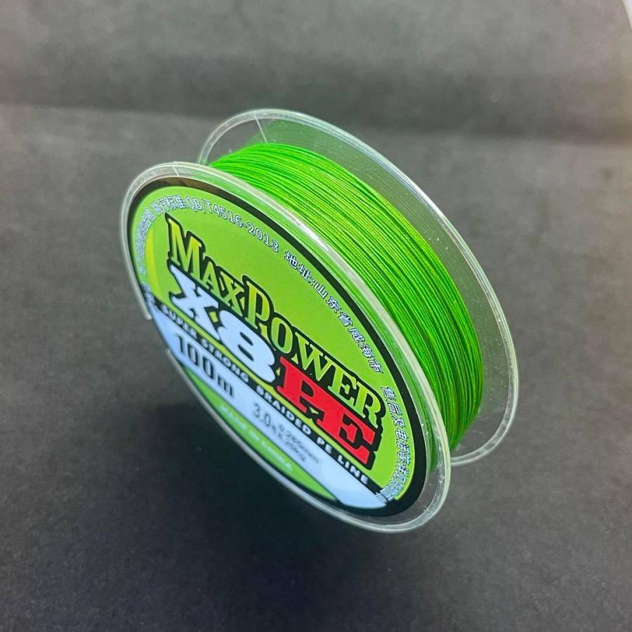 PEライン 100m X8 8本編み 8本撚り 緑 グリーン 0.6号 0.8号 1号 1